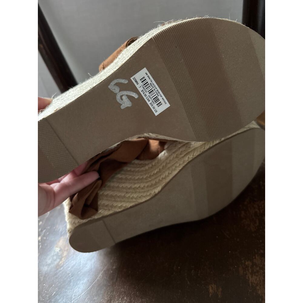 Torrid Brown Faux Suede Lace Up Espadrille Wedge Sandals Size 7WW NWT - Picture 5 of 6